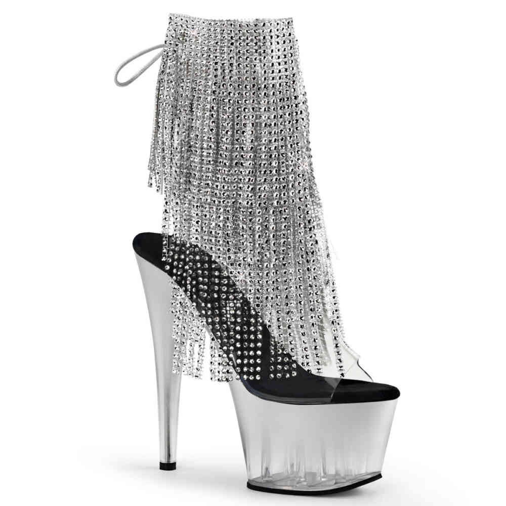 Pleaser - ADORE1017RSFT Plateau Laarzen, Paaldans schoenen - Paaldans schoenen - Zilverkleurig Product image
